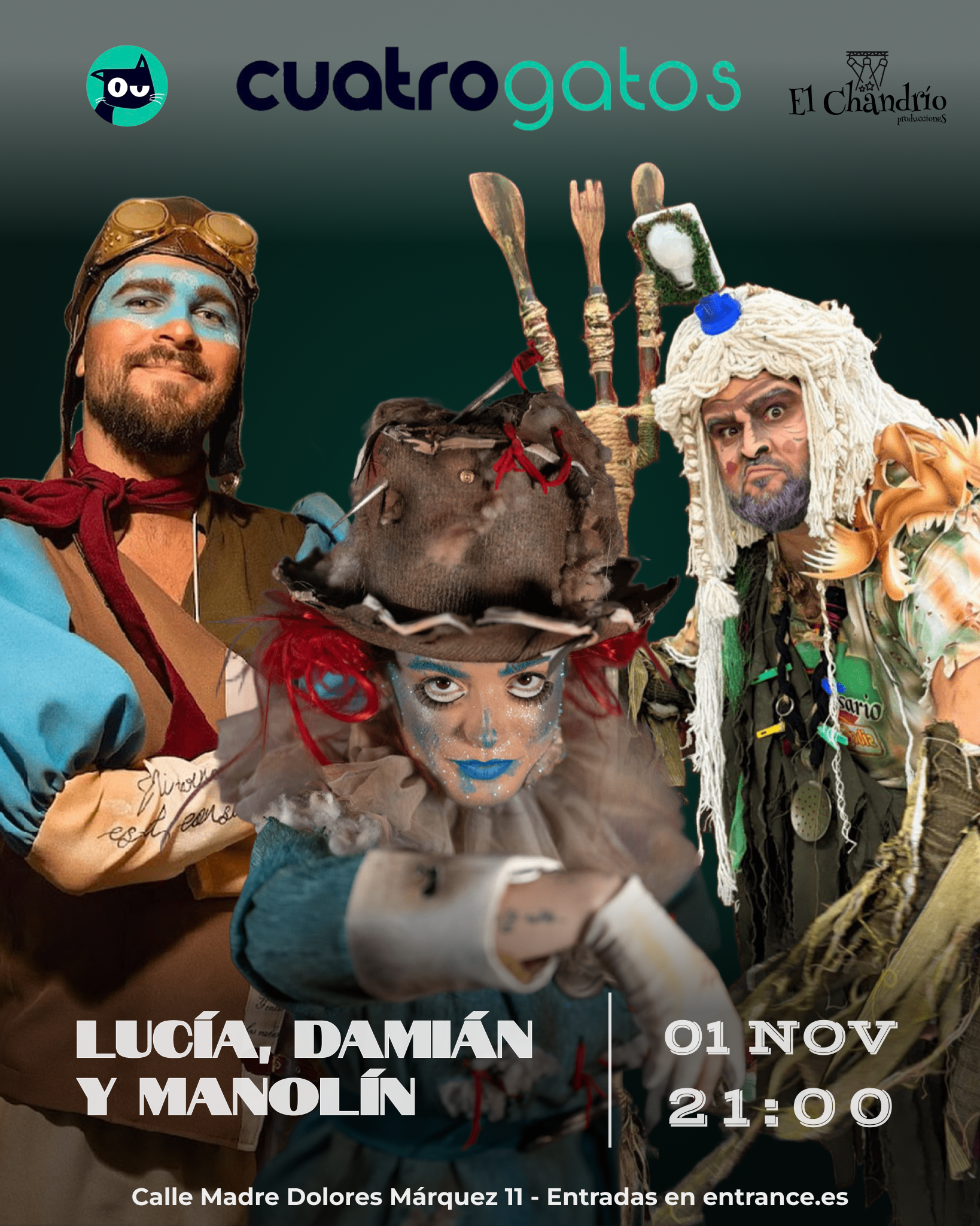 Lucía, Damián y Manolín Santander en Cuatrogatos